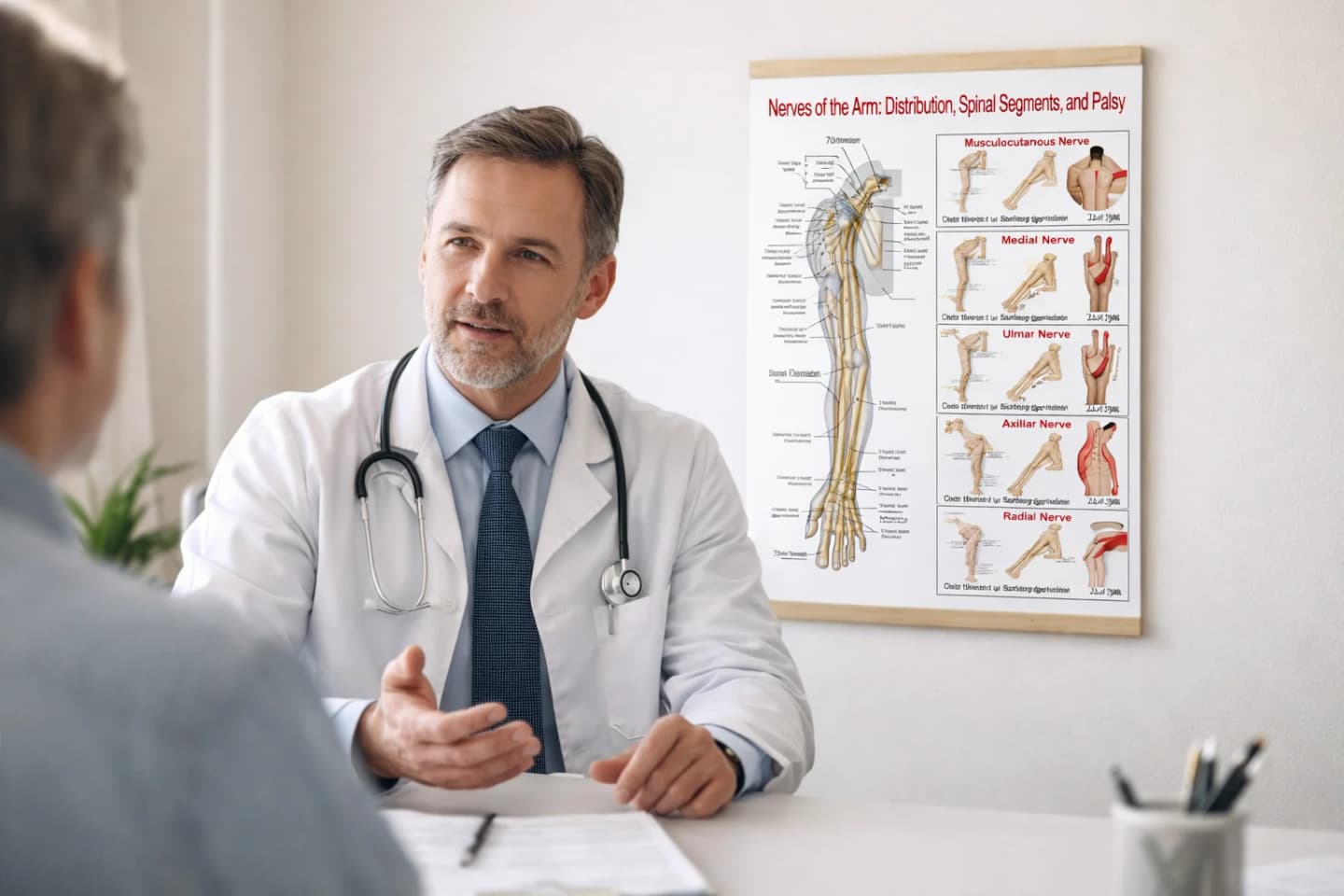 Sports medicine room with anatomy visuals